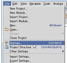Android Studio Setting メニュー