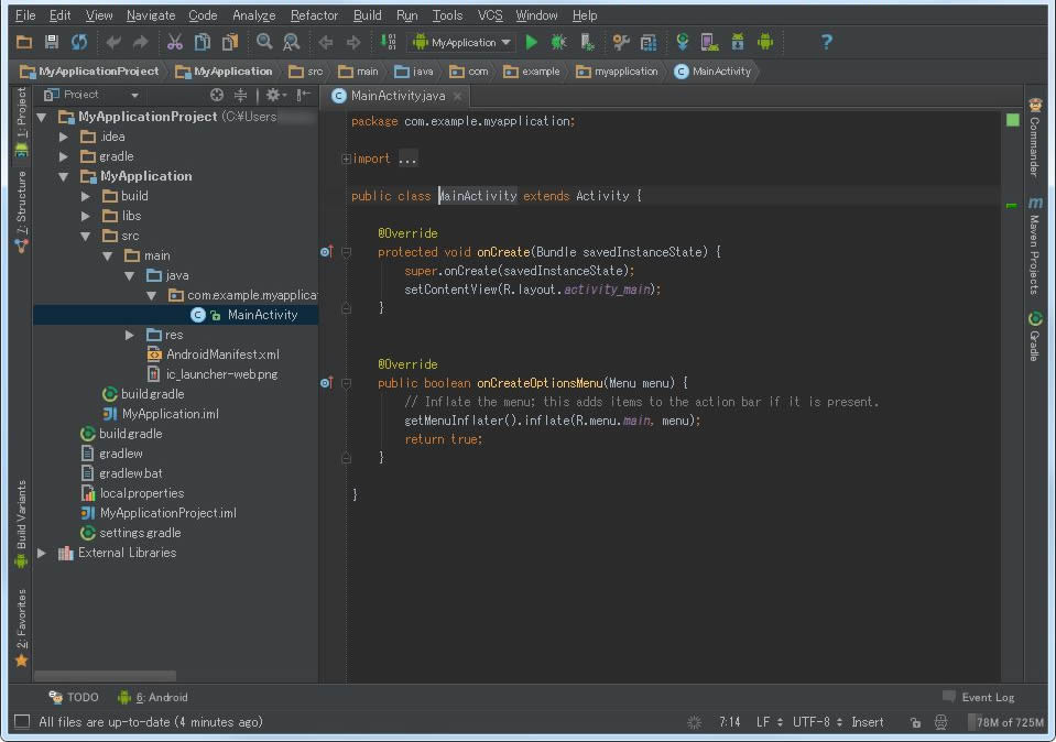 Android Studio Darcula テーマ