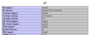 phpinfo() の gd 設定